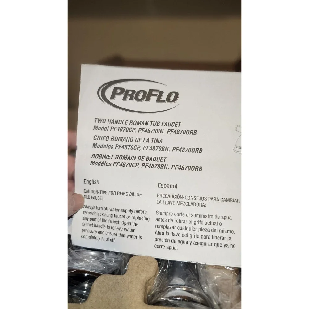 PROFLO‎ PF4870CP Bartlett Deck Mounted Roman Tub 3 Piece Chrome Faucet & Handles